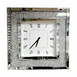 Zegar ścienny kwadrat kryształowy Irma 50 cm