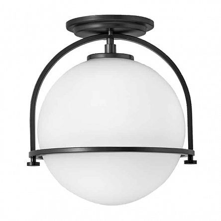 lampa sufitowa Somerset czarna szkło białe